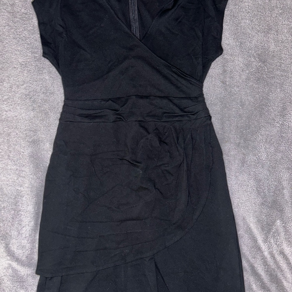 Christian Siriano Elegant Black Wrap Dress